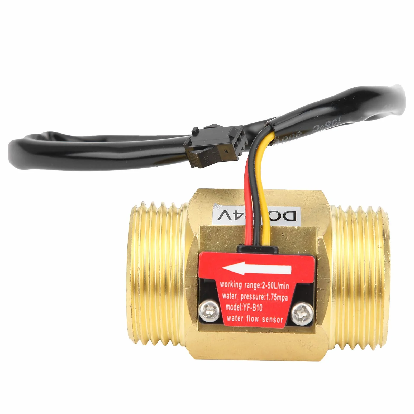 Mosiężny czujnik przepływu wody Halla 2~50 l/min DC 24 V do odwróconej osmozy