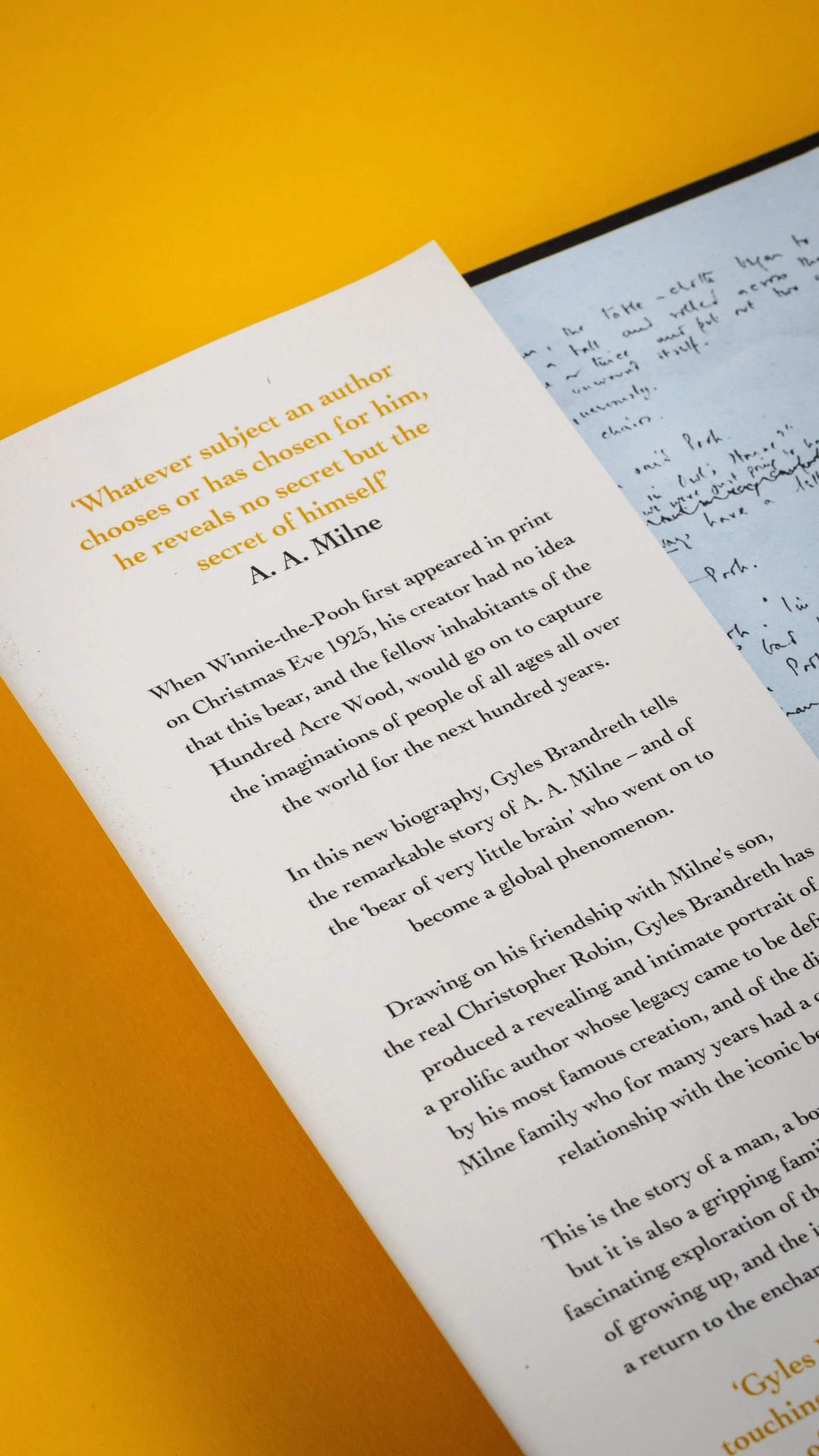 Somewhere a Boy and a Bear: The Remarkable Life of A.A. Milne and the Legacy of Winnie the Pooh
