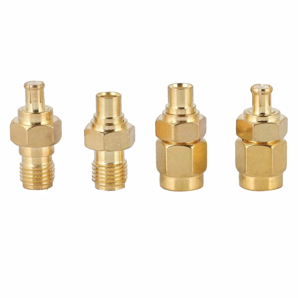 ASHATA MCX-to-SMA Adapter - 4-Piece Nickel-Plated Brass, 50 Ohm Impedance for Antenna Radio, Corrosion Protection RF Coaxial Connection