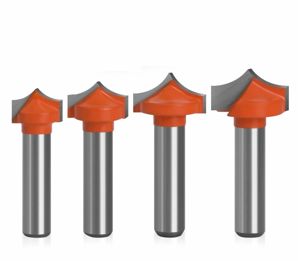 4 sztuk 8mm Shank węglik spiekany okrągły punkt Cut okrągły nos bity Shaker frezy narzędzia frez do drewna do drewna