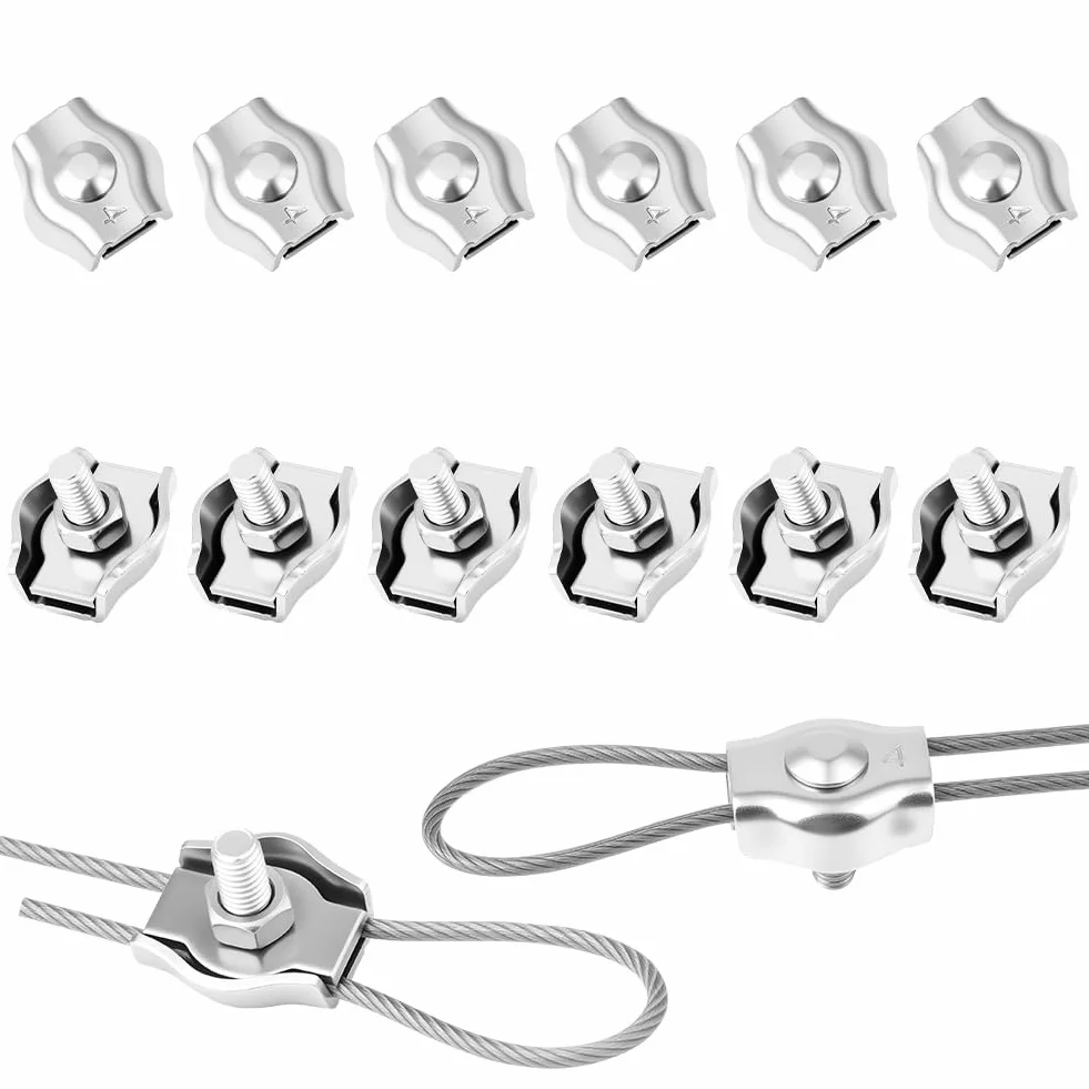 Flintronic M3 zacisk do liny stalowej 3 mm stal nierdzewna 12 sztuk