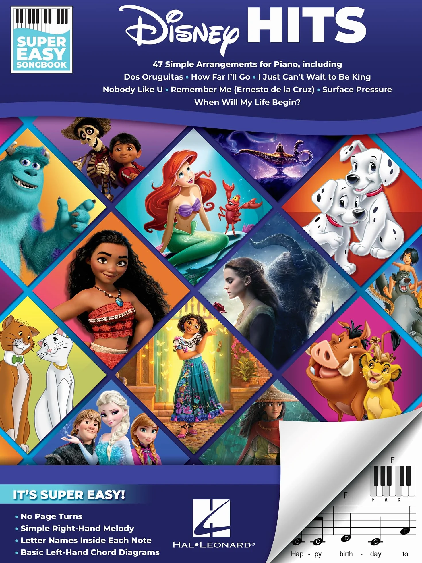 Disney Hits - Super Easy Songbook: 47 Simple Arrangements for Piano with Lyrics