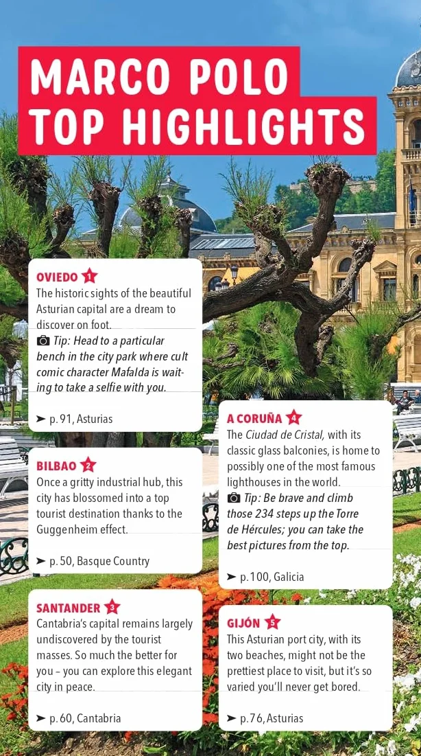 North Spain Coast Marco Polo Pocket Travel Guide - with pull out map