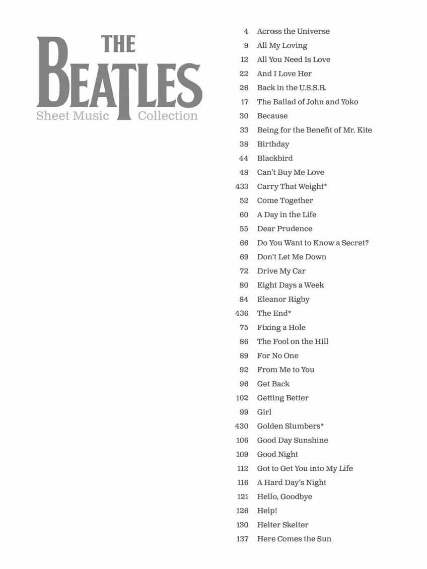 The Beatles Sheet Music Collection - Piano, Voix & Guitare - 105 Titres