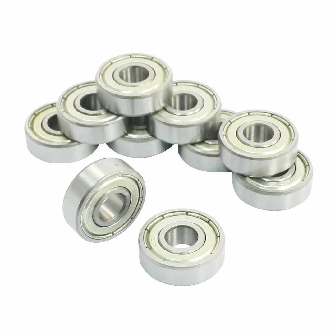 DollaTek 10 szt. 608ZZ podwójne metalowe os?ony ?o?yska kulkowe zwyk?e 8 x 22 x 7 mm