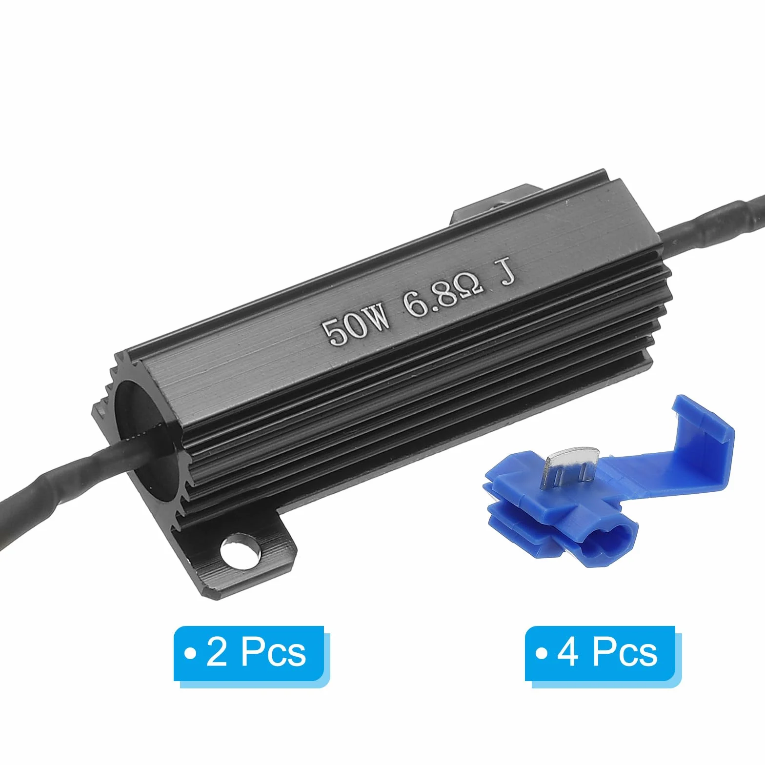 PATIKIL 50W 6,8Ω aluminiowy rezystor powłokowy 2 szt. rezystor mocy