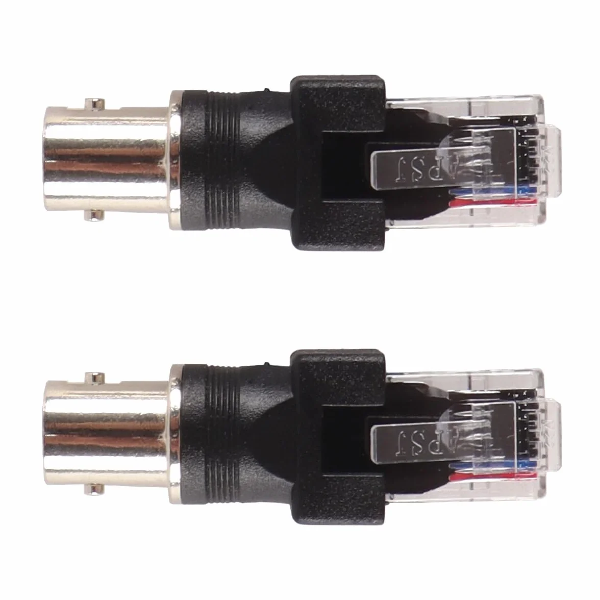 Alnicov 2 szt. adaptera łączącego złącze BNC żeńskie z RJ45 męskim, złącze koncentryczne RJ45 do złącza RF. Może być stosowany w testerach, wyszukiwarkach linii itp.