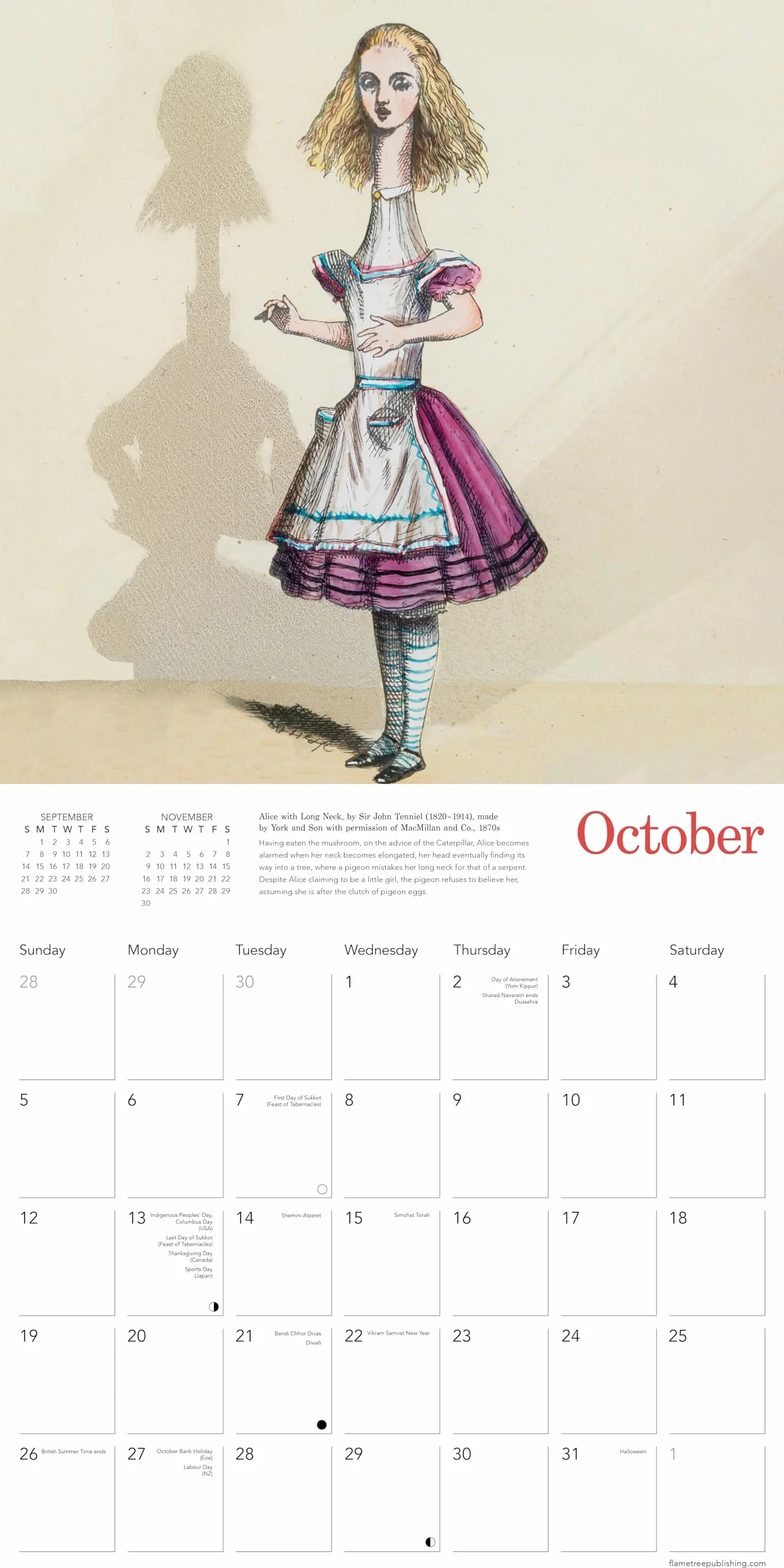 Science Museum: Alice in Wonderland Wall Calendar 2025 (Art Calendar): Original Flame Tree Publishing-Kalender [Kalender]