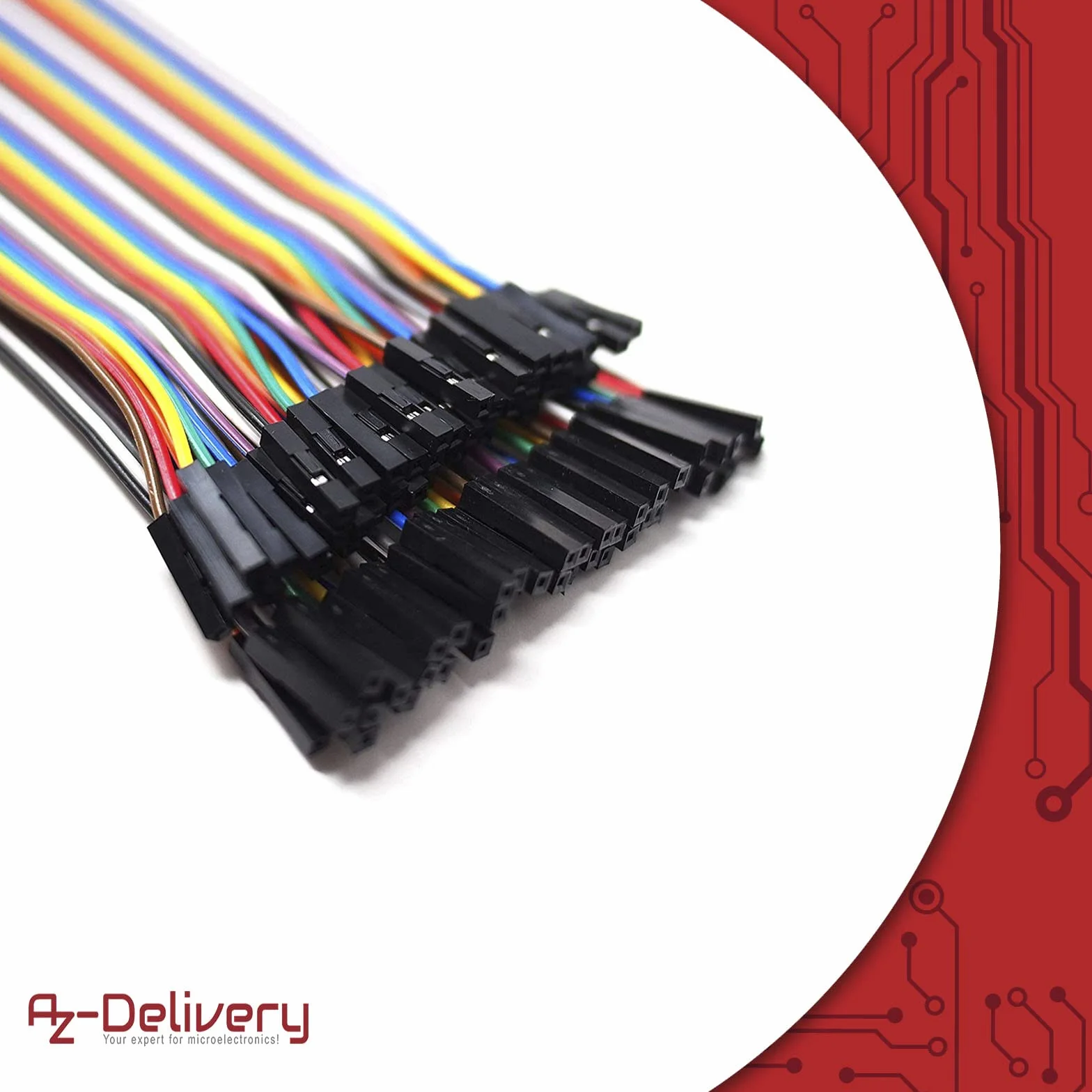 AZDelivery 3 x Przewód połączeniowy 20 cm F2M żeński do męskiego kompatybilny z Arduino i Raspberry Pi