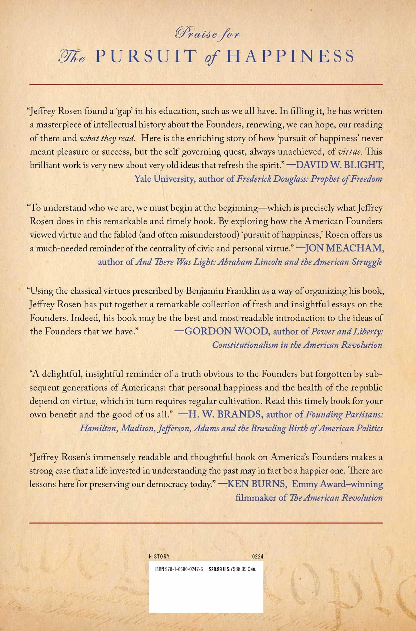 The Pursuit of Happiness: Classical Writers on Virtue Inspired the Founders and Defined America