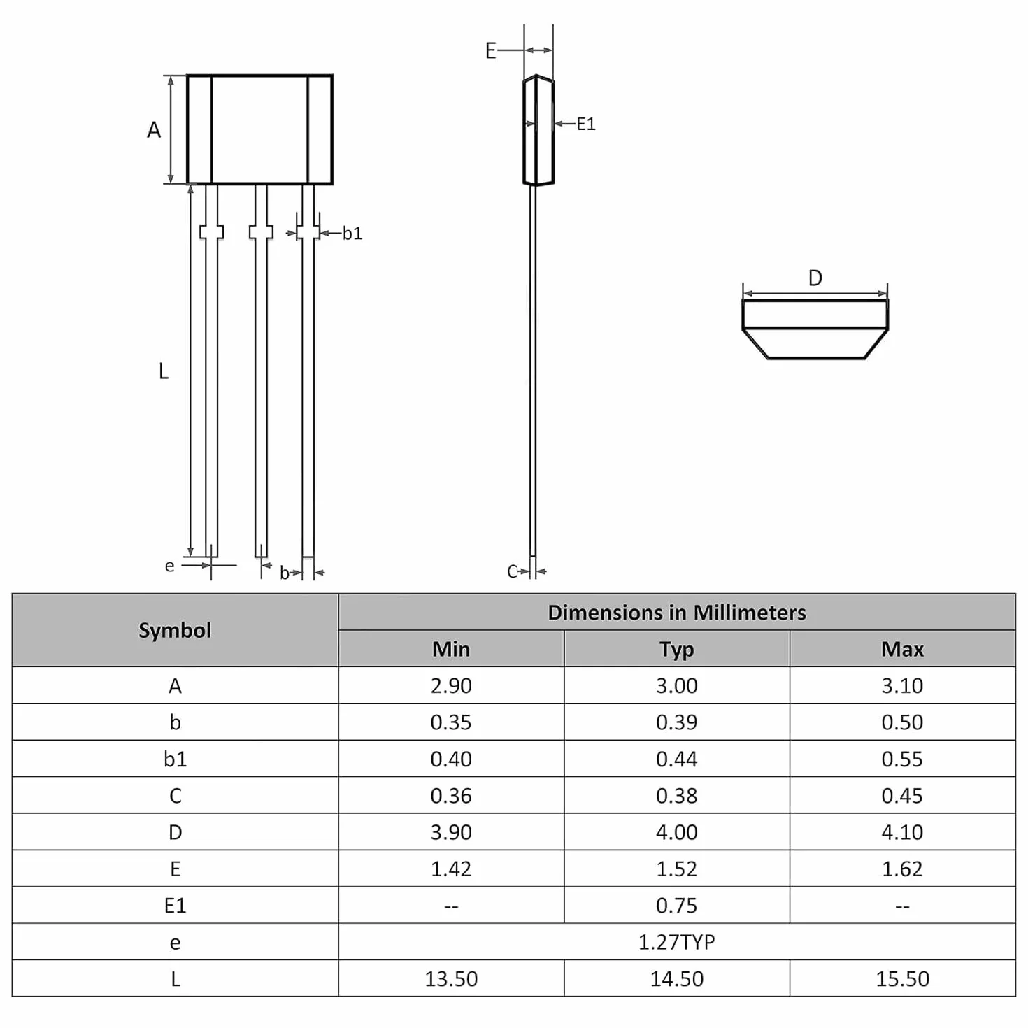 Czujnik Halla Magnetyczny 3144E A3144 10 sztuk 9.0×6.0×1.0 3Pin SIP