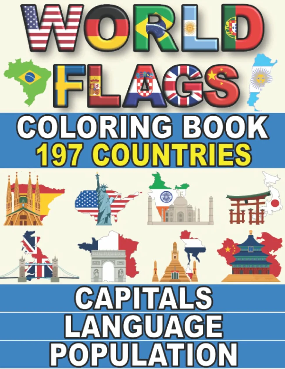 World Flags Coloring Book: Geography Gift for Kids & Adults
