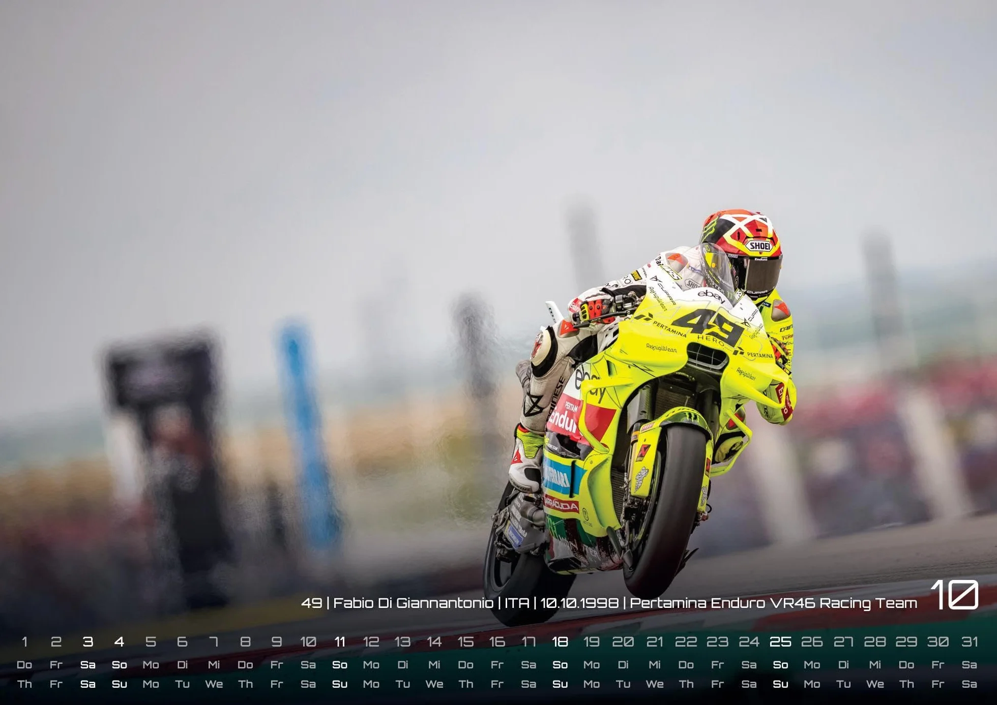 MotoGP Kalender 2026 DIN A3 Motorrad Grand Prix Wandkalender 42x30 cm