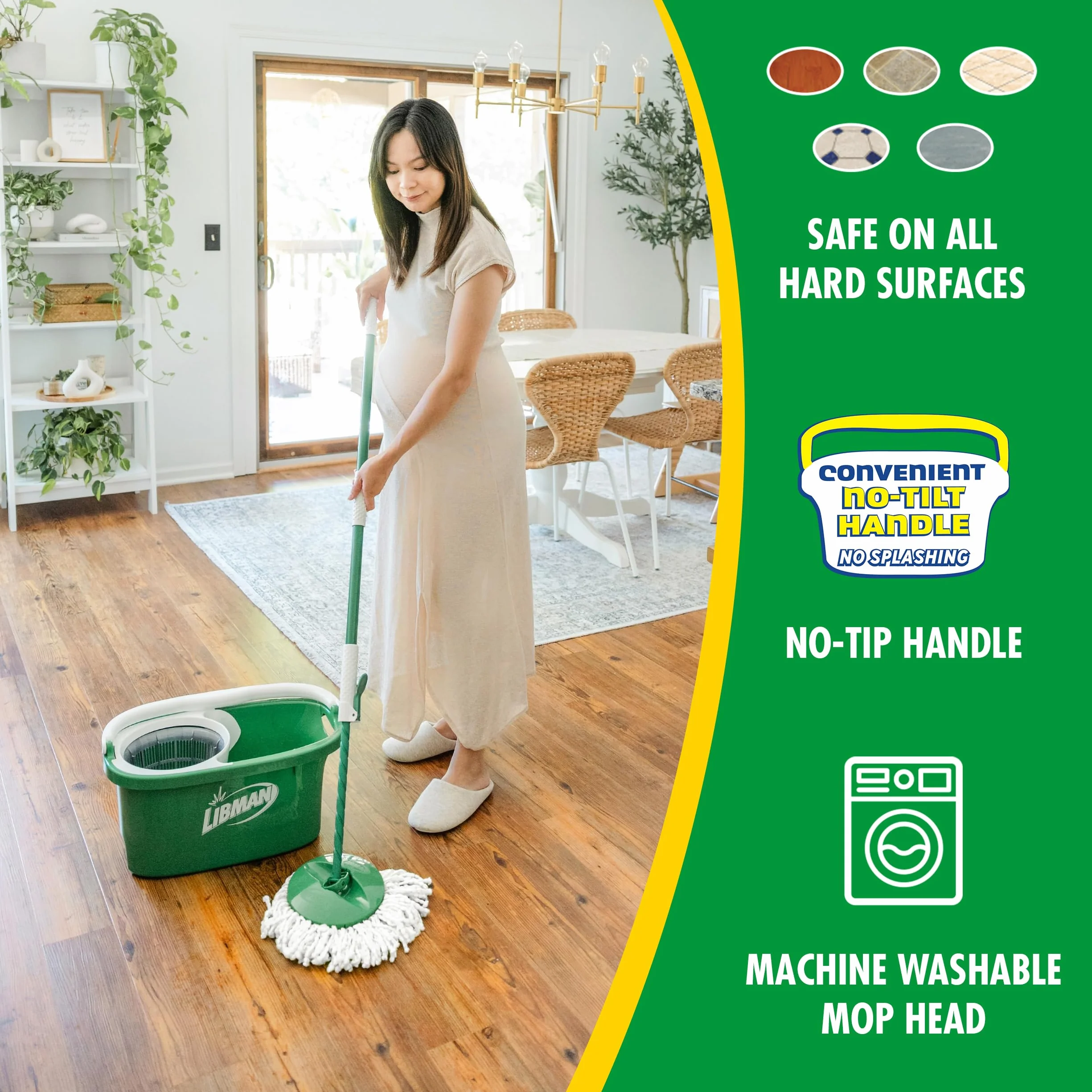 Libman Tornado Spin Mop System Plus 1 głowica uzupełniająca – kompletny system mopa zawiera wytrzymałą głowicę z mikrofibry, solidny uchwyt i 1 dodatkową zapasową głowicę do mopa, bezpieczny na