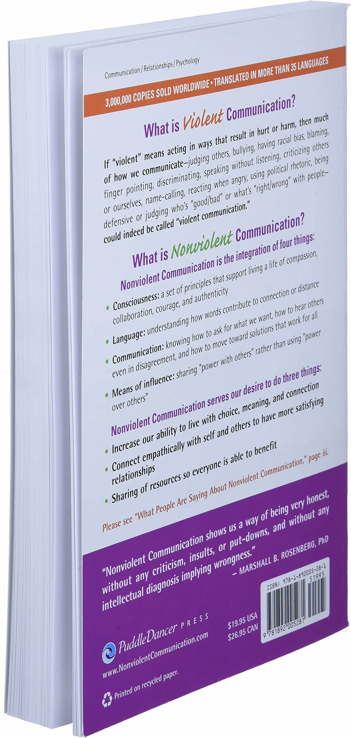 Nonviolent Communication: A Language of Life: Life-Changing Tools for Healthy Relationships