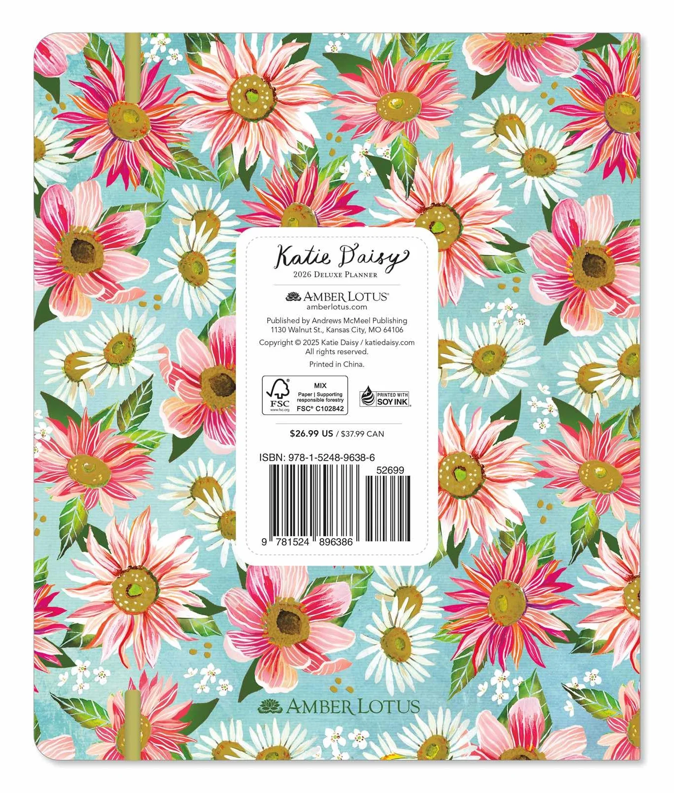 Katie Daisy 2026 Deluxe Weekly Planner Flowers Always