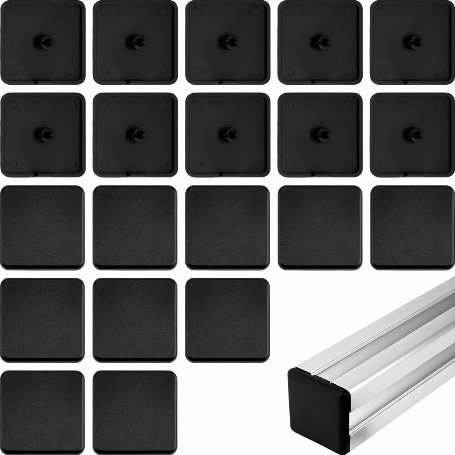 Plastikowa zaślepka końcowa do profilu aluminiowego 40x40, kwadratowe wkładki rurowe