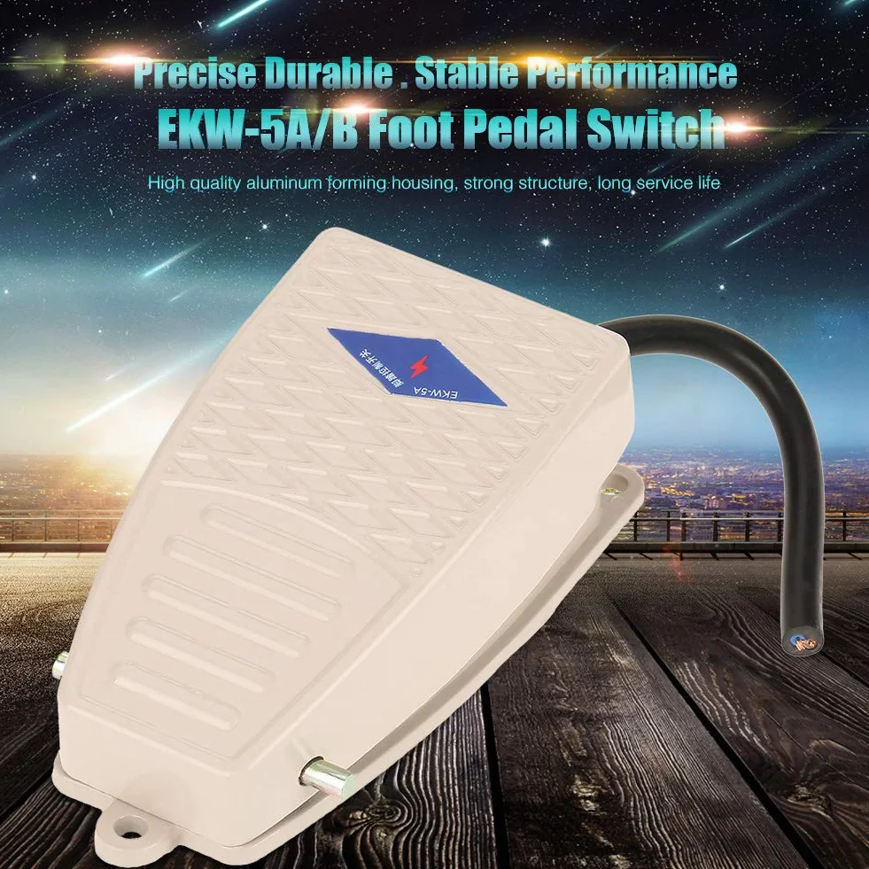 Przełącznik pedału nożnego, aluminiowa obudowa, normalnie otwarta, chwilowy przełącznik pedału nożnego do kompatybilnego elektronarzędzi