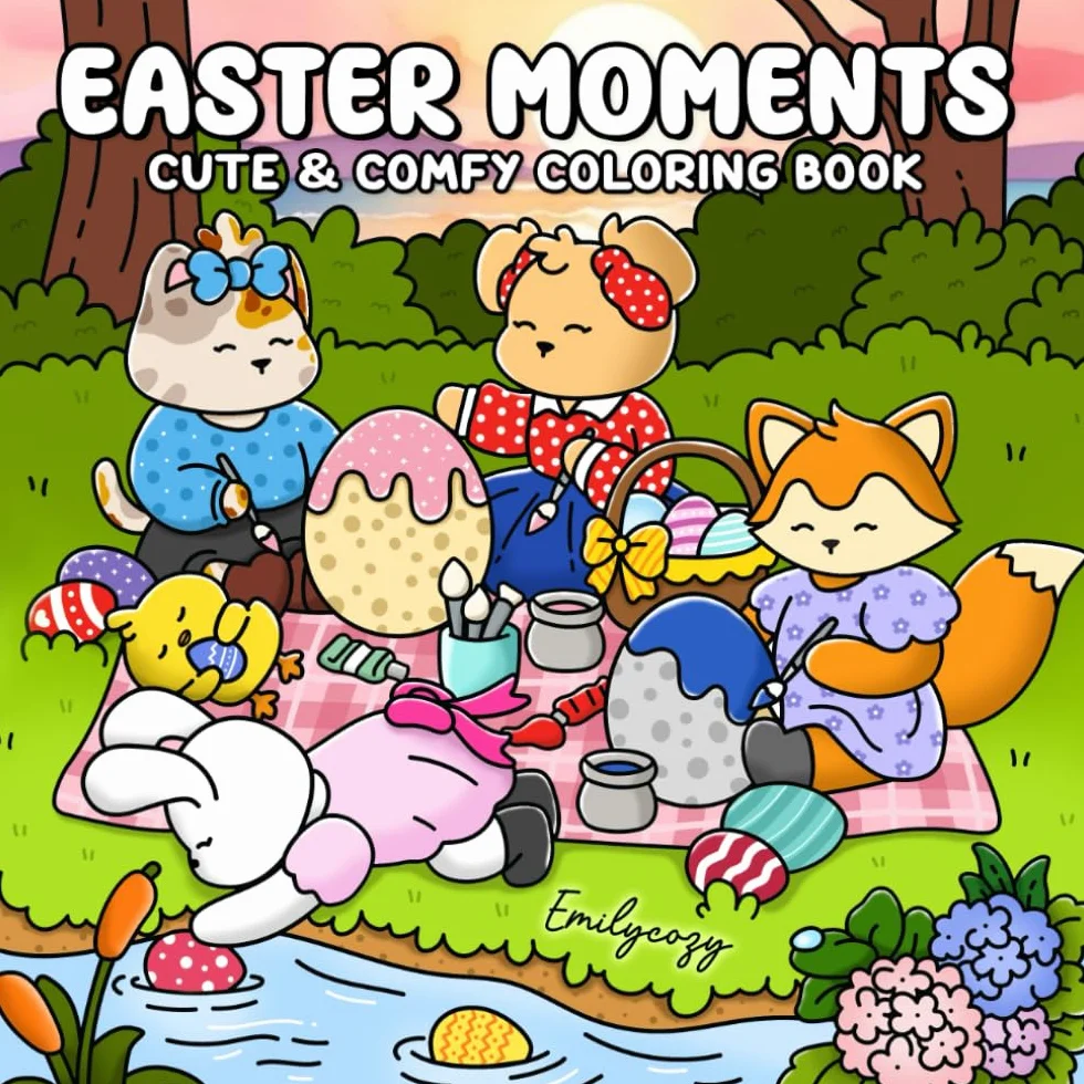 Easter Moments Coloring Book for Adults and Kids