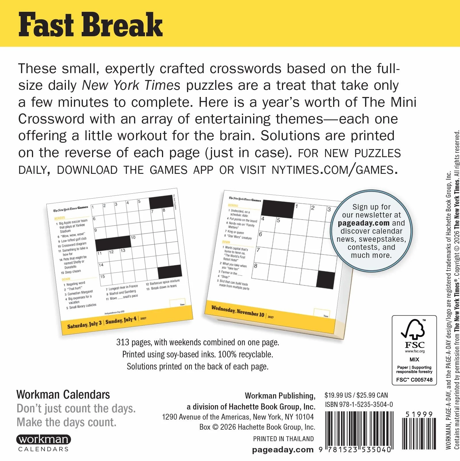 The New York Times Mini Crossword Page-A-Day Calendar 2027