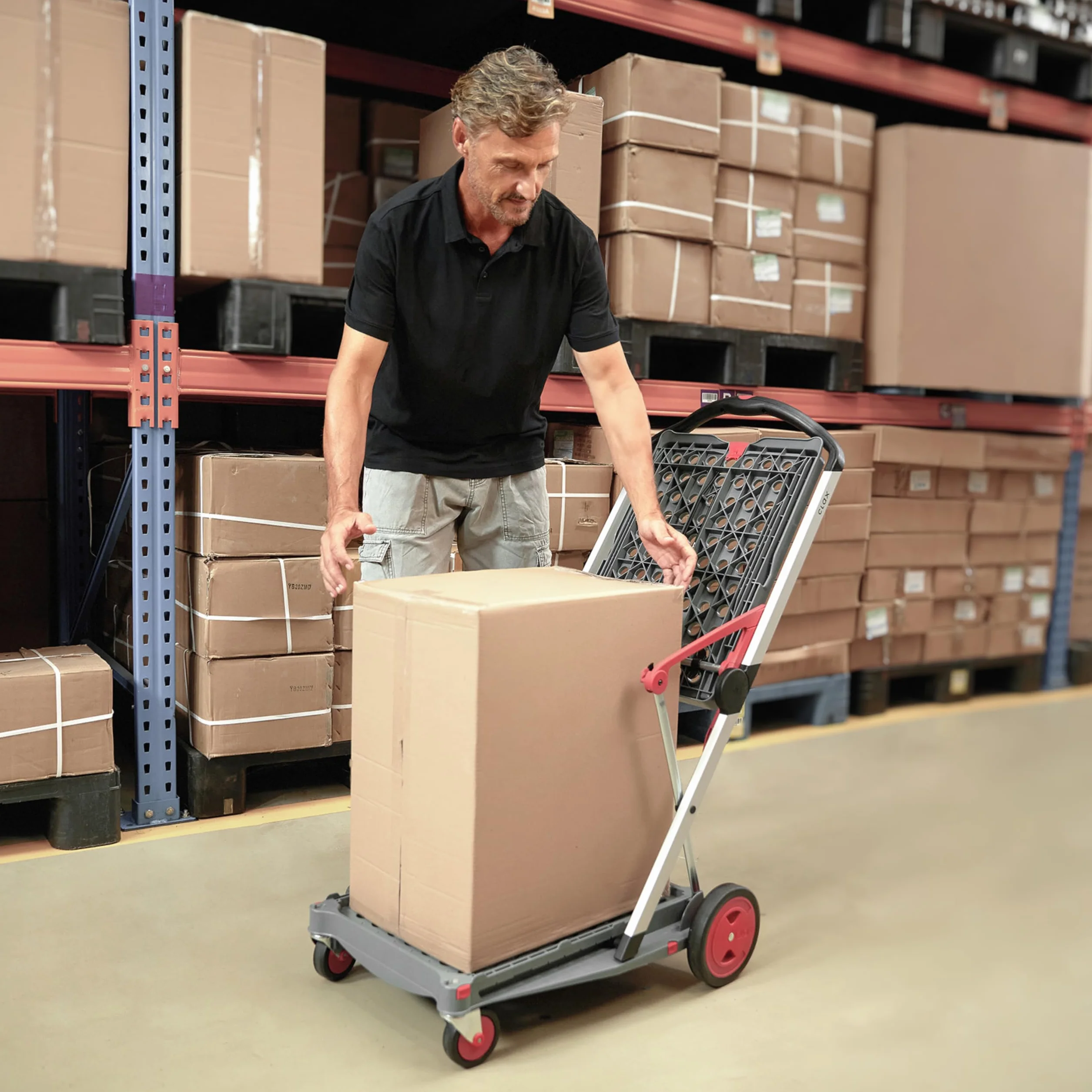 CLAX® Składany Wózek Transportowy z 2 Skrzyniami