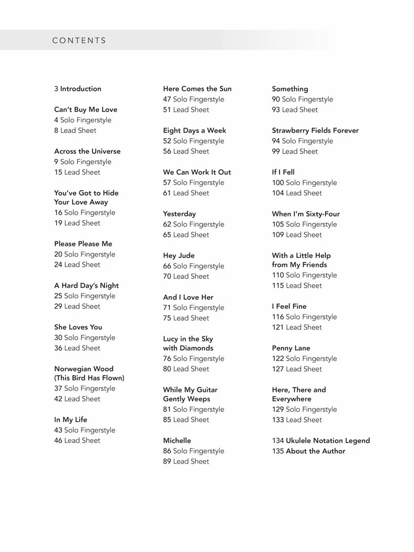The Beatles for Fingerstyle Ukulele