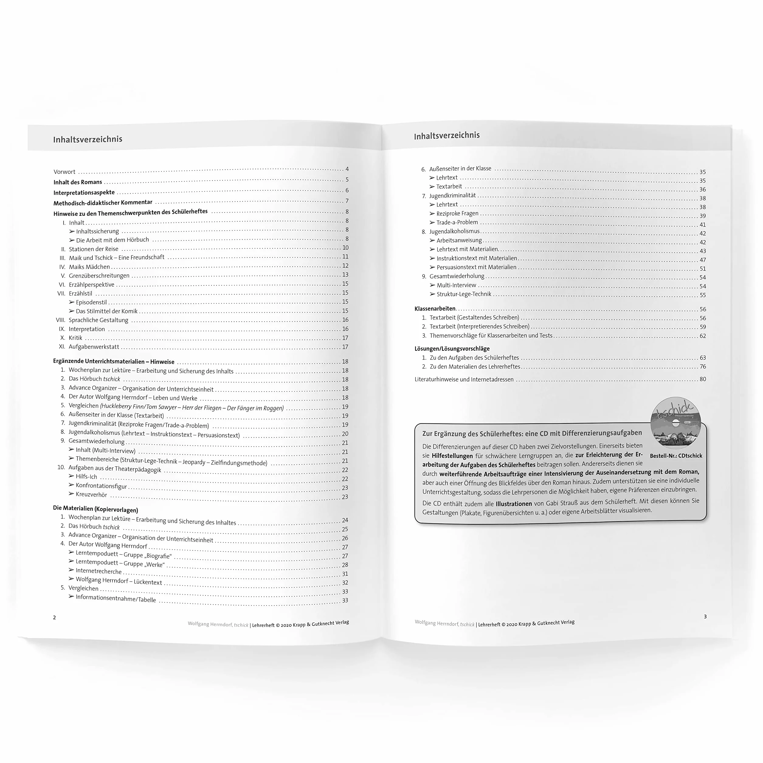 tschick - Wolfgang Herrndorf: Lehrerheft mit Unterrichtsmaterialien, Arbeitsblättern, Lösungen, Interpretationshilfen