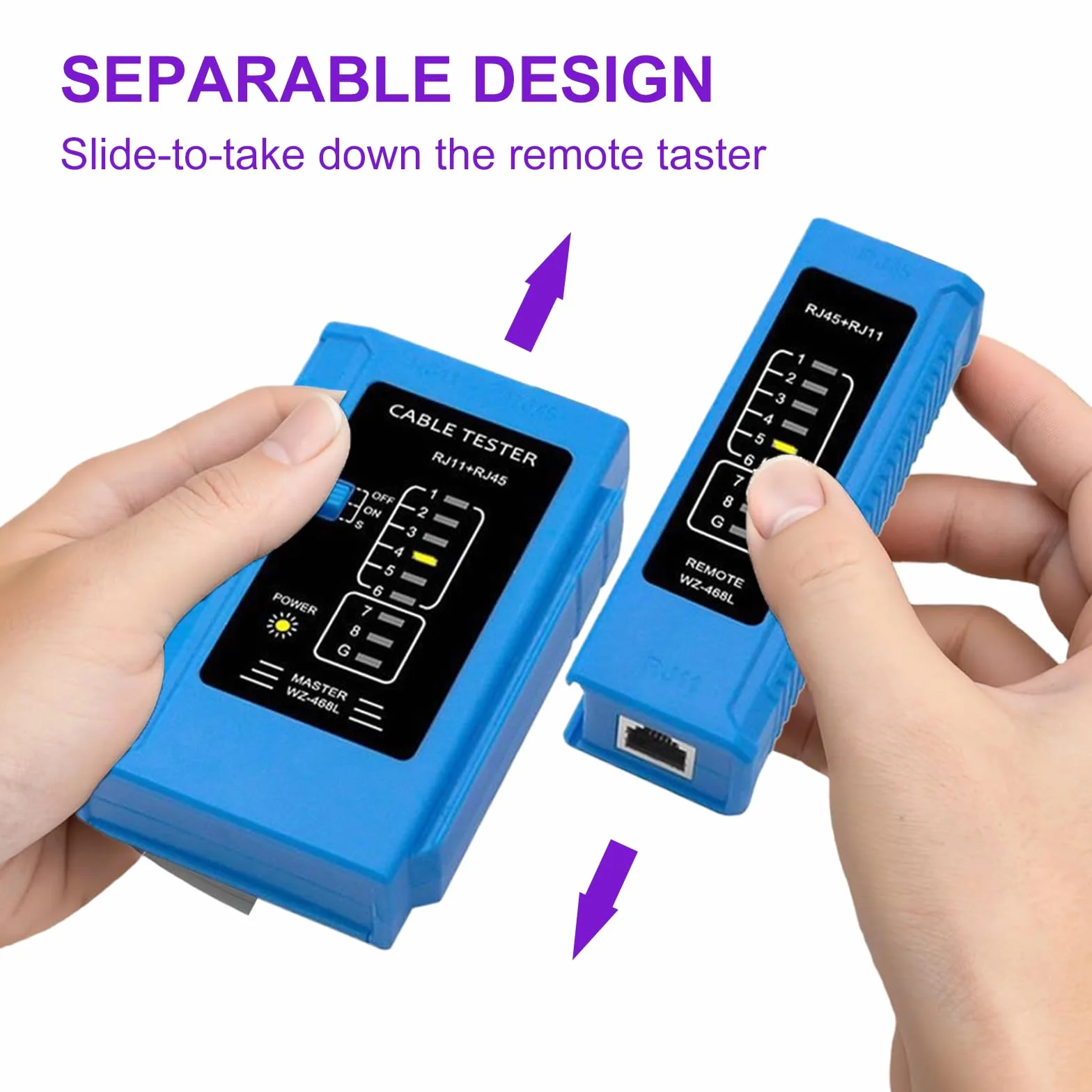 Tester kabli sieciowych RJ45 z testem PING/POE