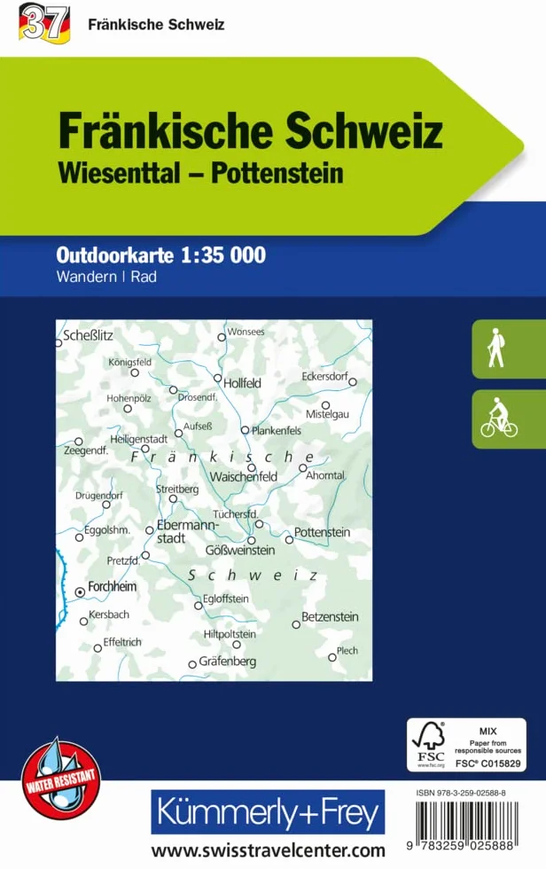 Fränkische Schweiz Wiesenttal, Pottenstein Nr. 37 Outdoorkarte Deutschland 1:35 000: Free Download mit HKF Outdoor App