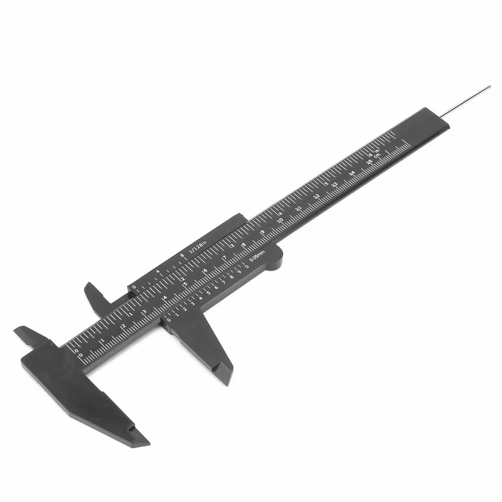 Cyfrowa Suwmiarka z Noniuszem, Czarna, Plastikowa, 150 mm, Podwójna Skala, Mechaniczne Stopnie Wyświetlające, Narzędzie Pomiarowe z Dokładnością 0,5 mm