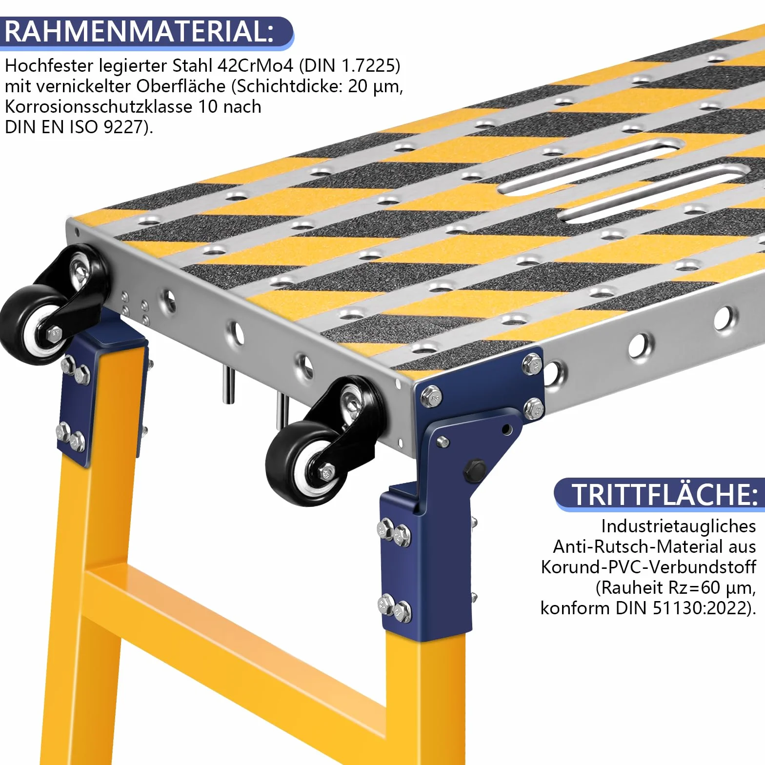 Składana platforma robocza 2 w 1 140 x 36 cm ocynkowana z regulacją