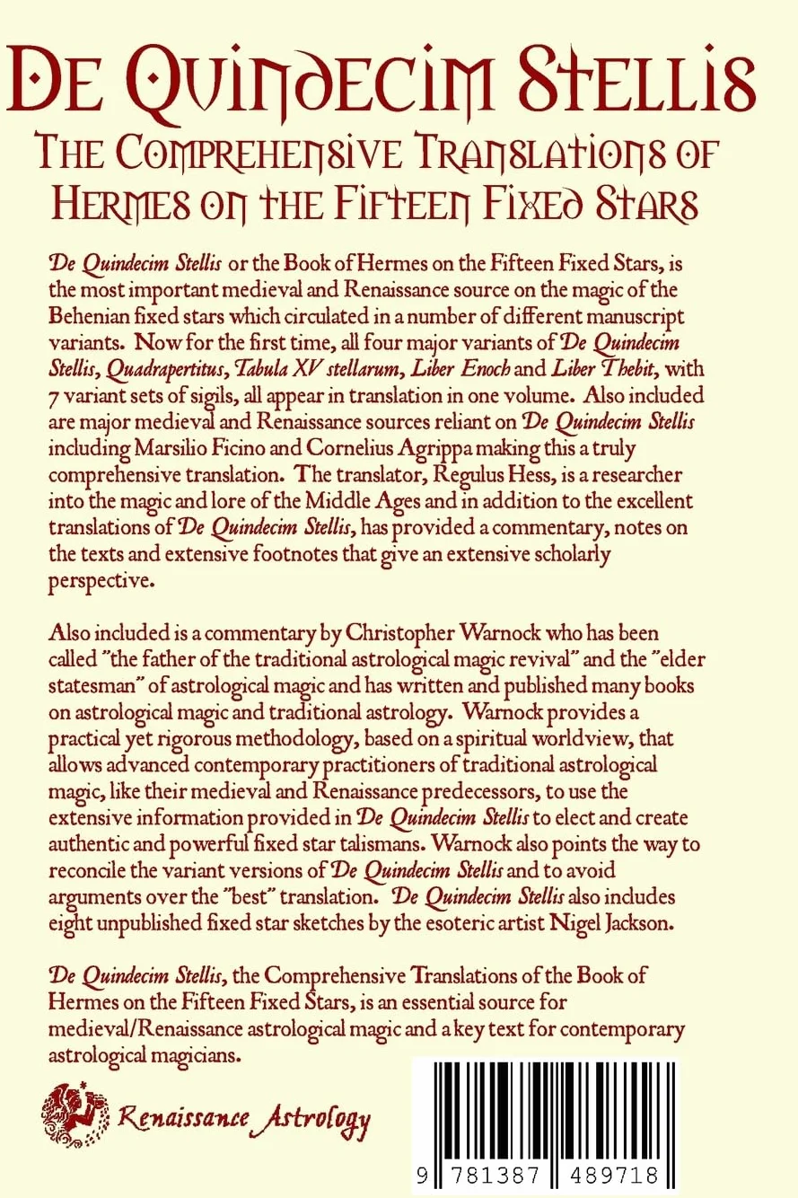 Hermes De Quindecim Stellis: Translations of the Fifteen Fixed Stars