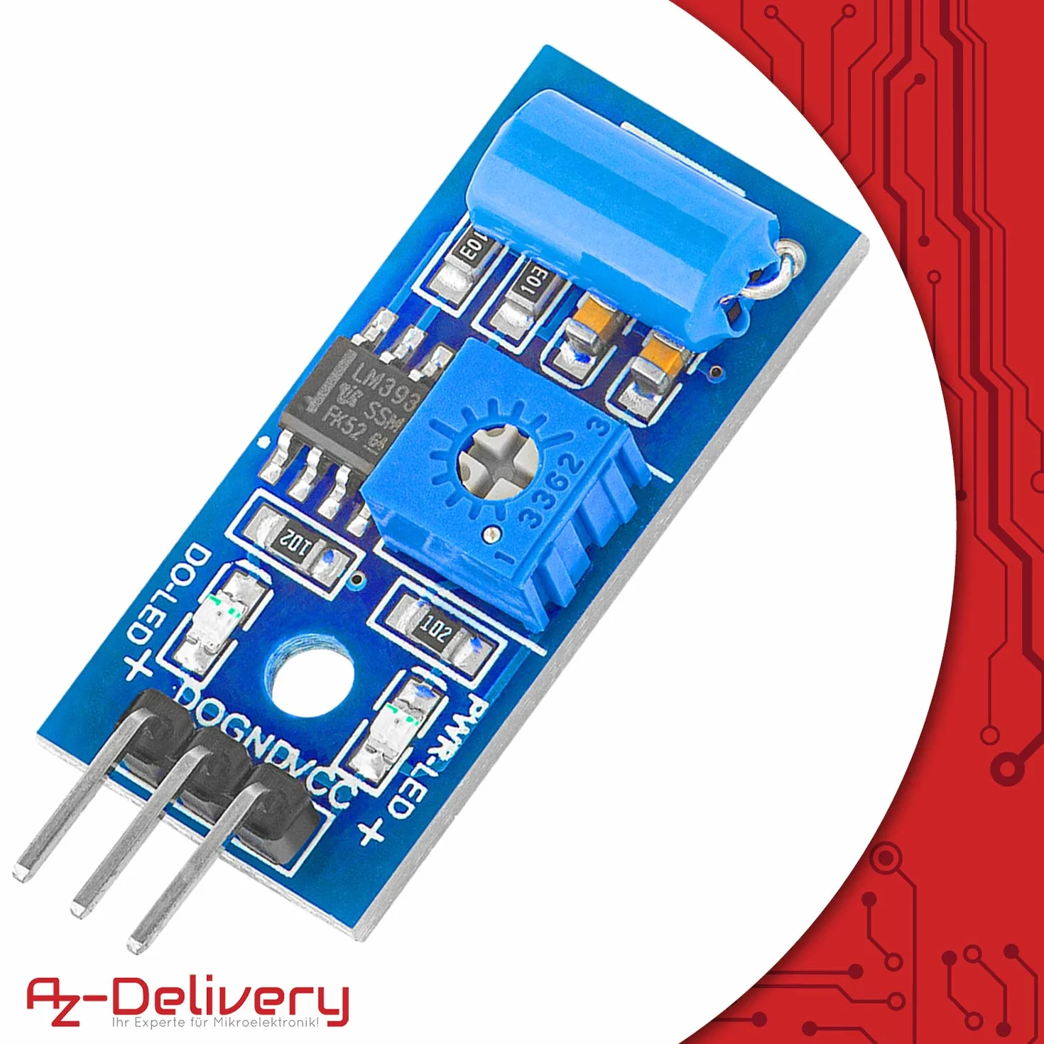 AZDelivery Moduł czujnika wstrząsów wibracyjnych SW420 kompatybilny z Arduino i Raspberry Pi