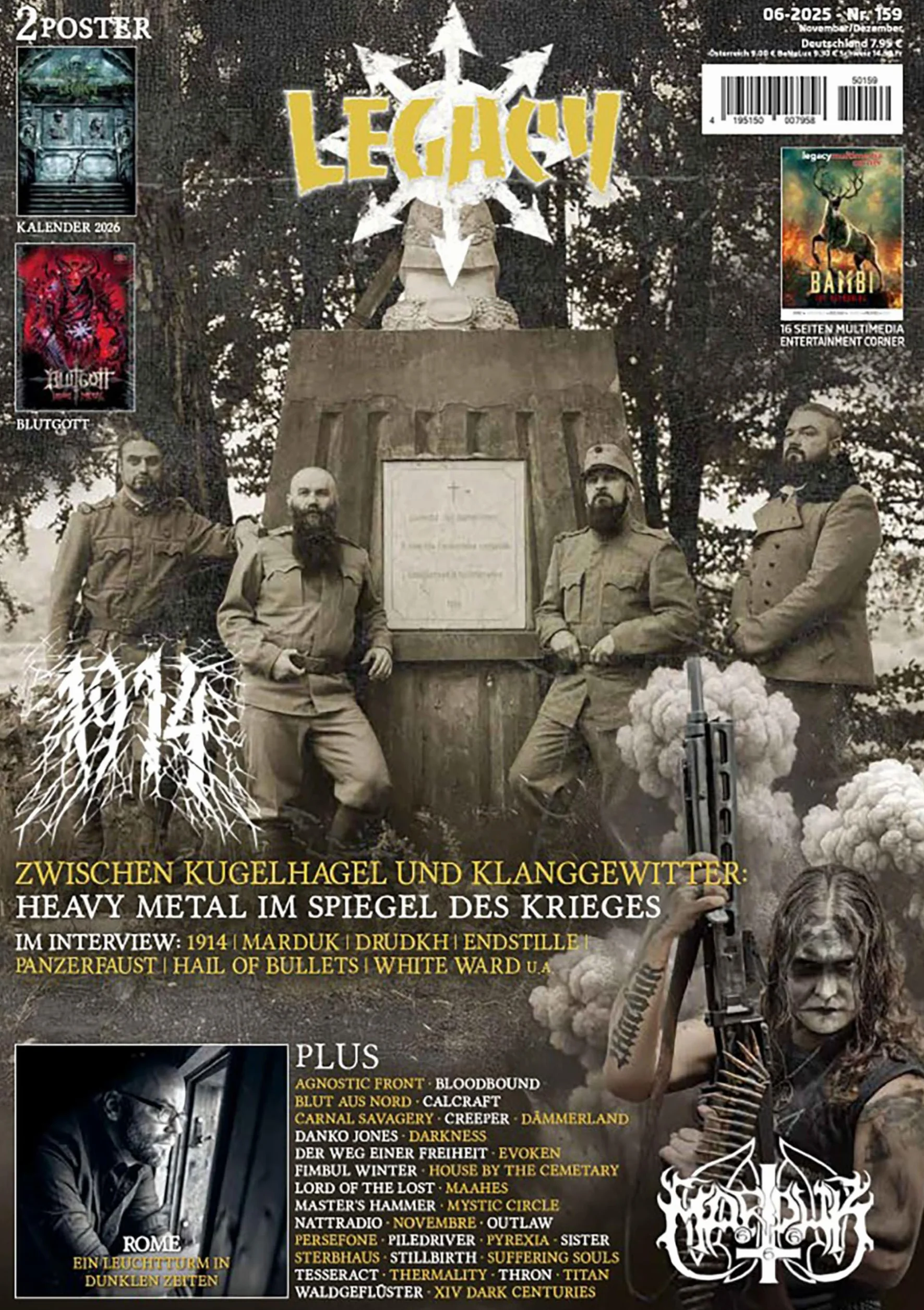 LEGACY MAGAZIN: THE VOICE FROM THE DARKSIDE (Ausgabe #159 (6/2025)): Mit Interview mit Dmytro Kumar von der Black-/Death-/Doom-Fraktion 1914
