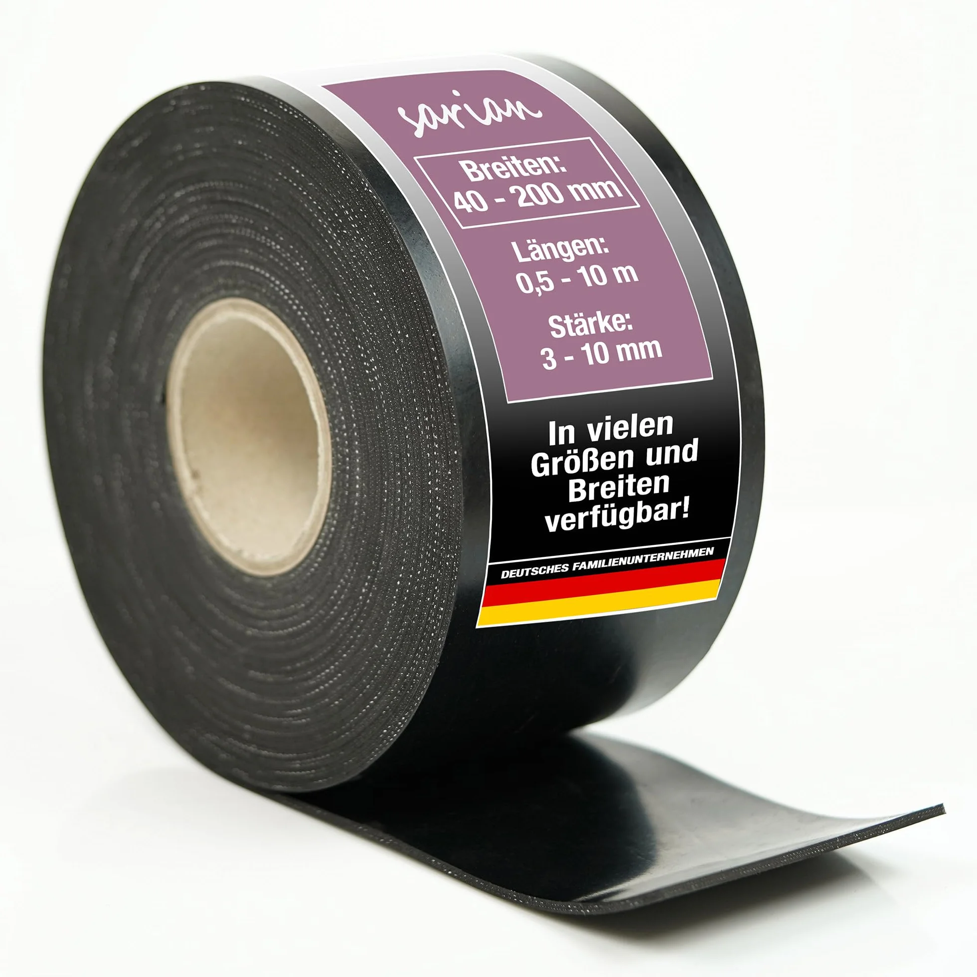 Paski gumowe z wkładką z tkaniny 10 m, grubość 3-10 mm, twarda guma lita 10x10 cm