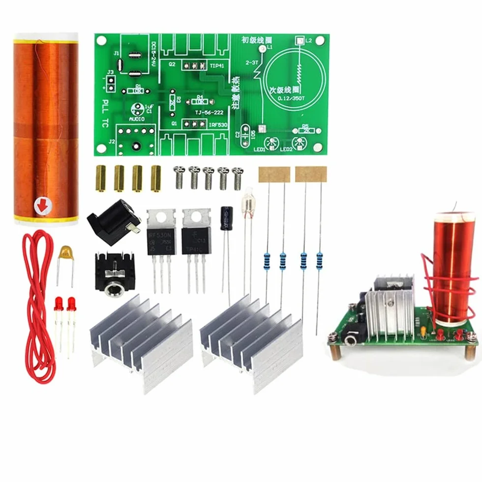 DC 15-24V 15W Mini muzyka głośnik plazmowy cewka tesli zestawy diy głośnik plazmowy Tesla transmisja bezprzewodowa zestawy diy