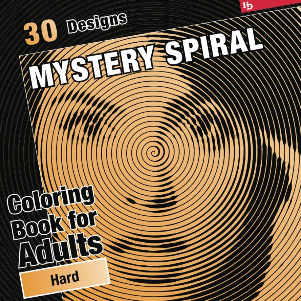 Mystery Spiral Coloring Book for Adults, Hard Peach: 30 Mixed Subjects. Color Inside the Lines to Reveal the Hidden Designs - Perfect for Relaxation and Stress Relief