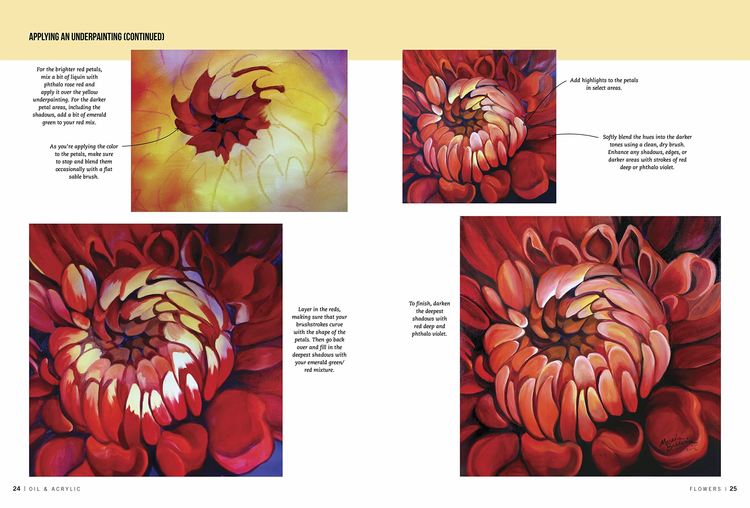 Oil & Acrylic Flowers: Learn to Paint Step by Step