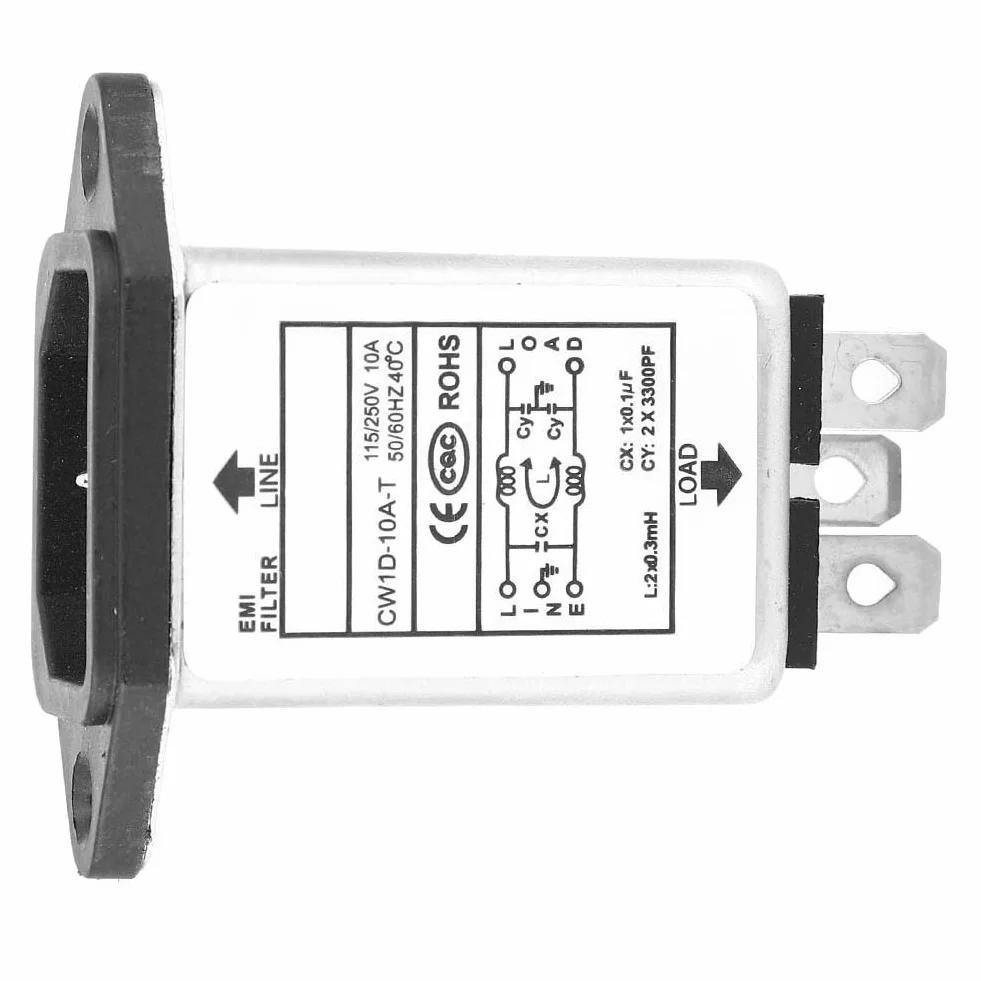 Filtr EMI gniazdo Panel Mount 10A komponentów elektronicznych