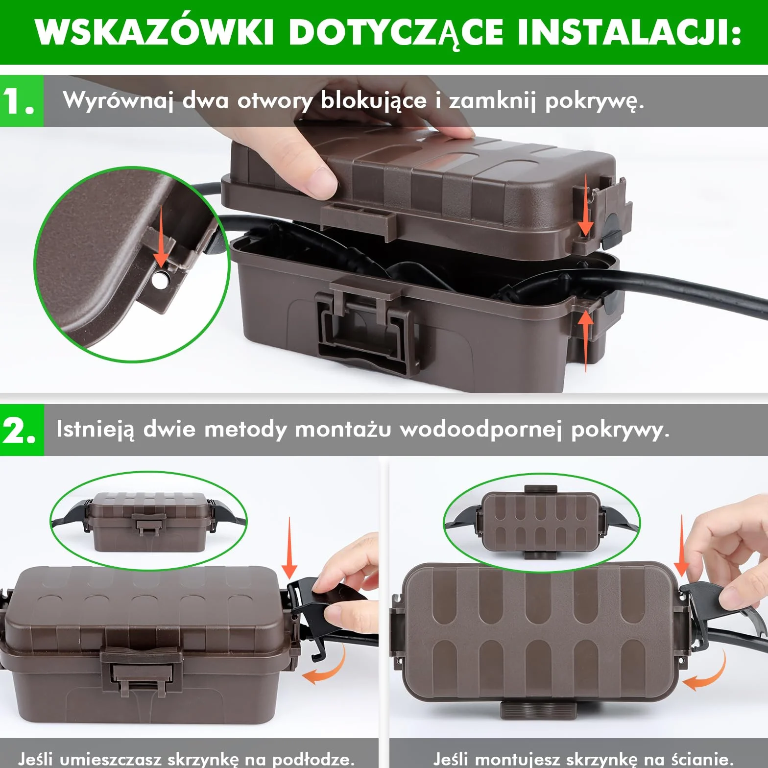 RESTMO Wodoszczelna skrzynka na kable IP55 elektryczna do przedłużaczy gniazd ogrodowych