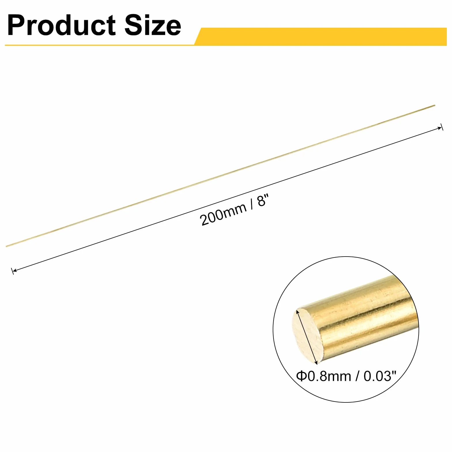 QUARKZMAN 10 sztuk mosiężnych stali sprężynowej, długość 0,8 x 300 mm, pełny materiał, stal tokarska, pręt spawalniczy do ołówków do noży DIY, do majsterkowania, samolotu, samochodu, obróbki wału
