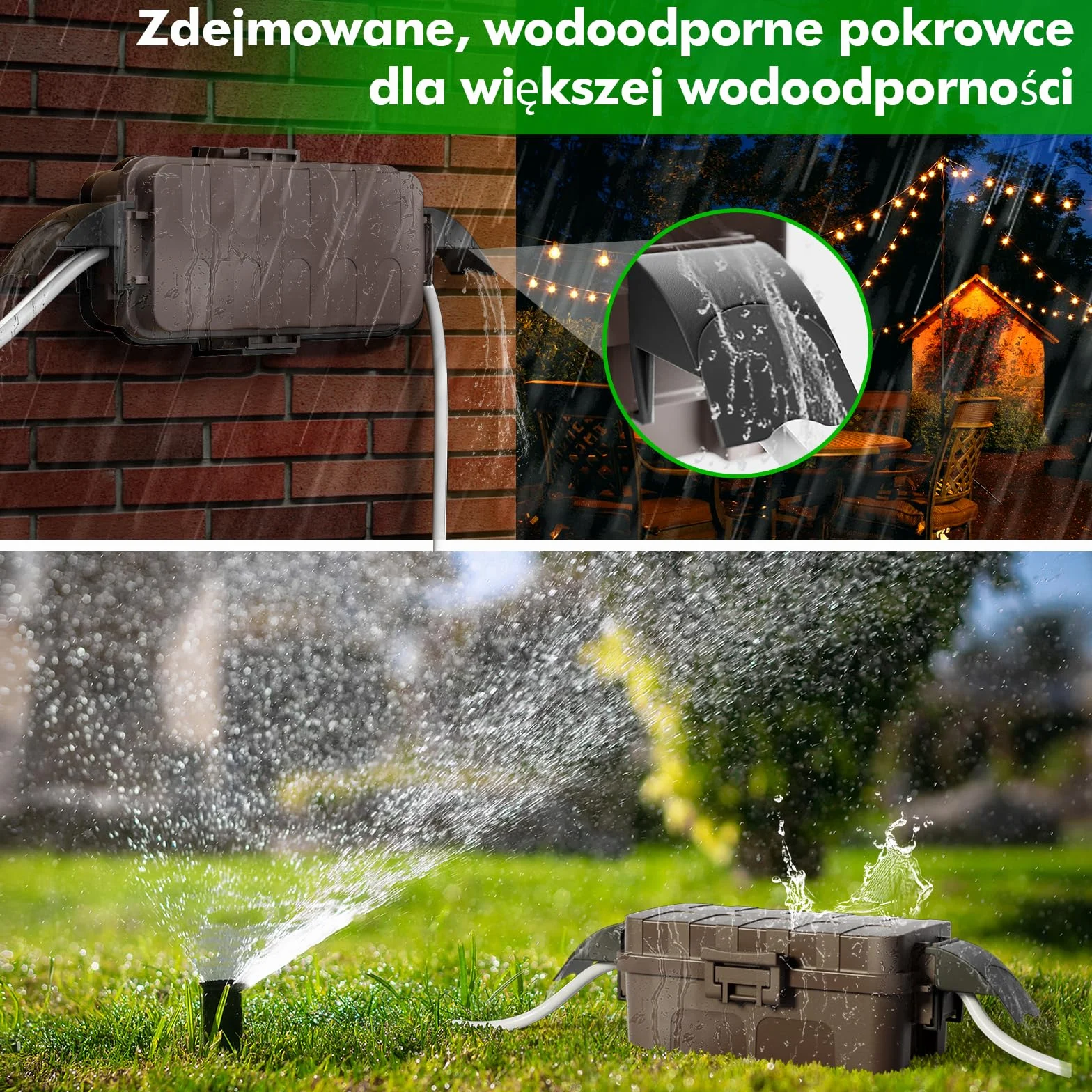 RESTMO Wodoszczelna skrzynka na kable IP55 elektryczna do przedłużaczy gniazd ogrodowych