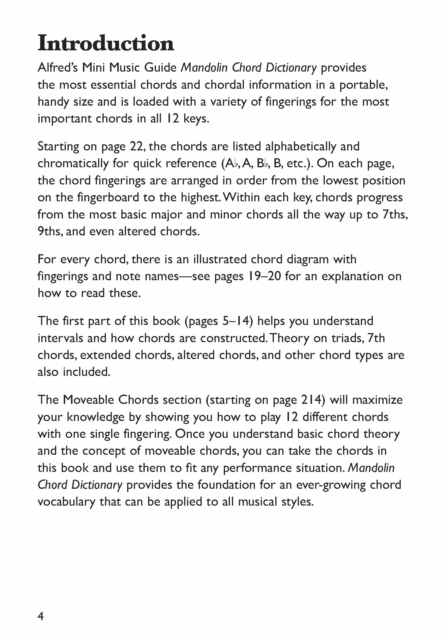Mandolin Chord Dictionary: Essential Chords in Easy-to-Follow Format