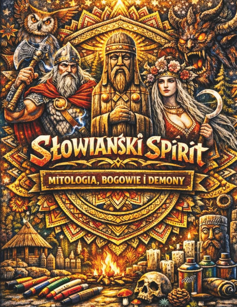 Słowiański Spirit: Mitologia, Bogowie i Demony: 50 Kart Bestiariusza w Stylu Graffiti Mandala | Antystresowy Relaks z Pradawną Magią | Ultra-Grube Linie pod Markery i Cienkopisy