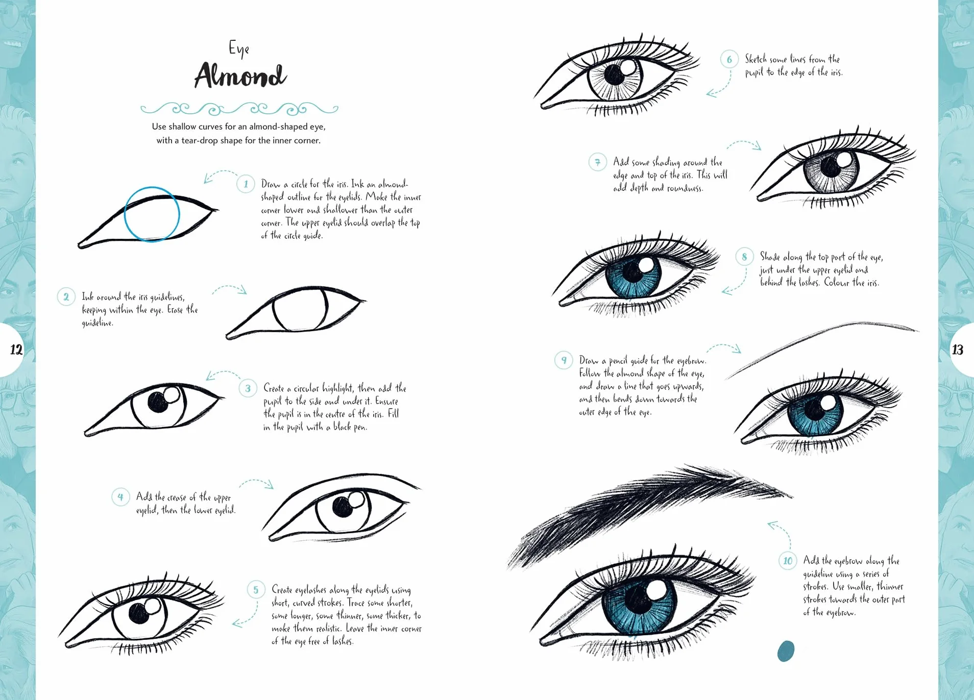 10 Step Drawing: Faces: Draw Over 50 Fabulous Faces in 10 Easy Steps