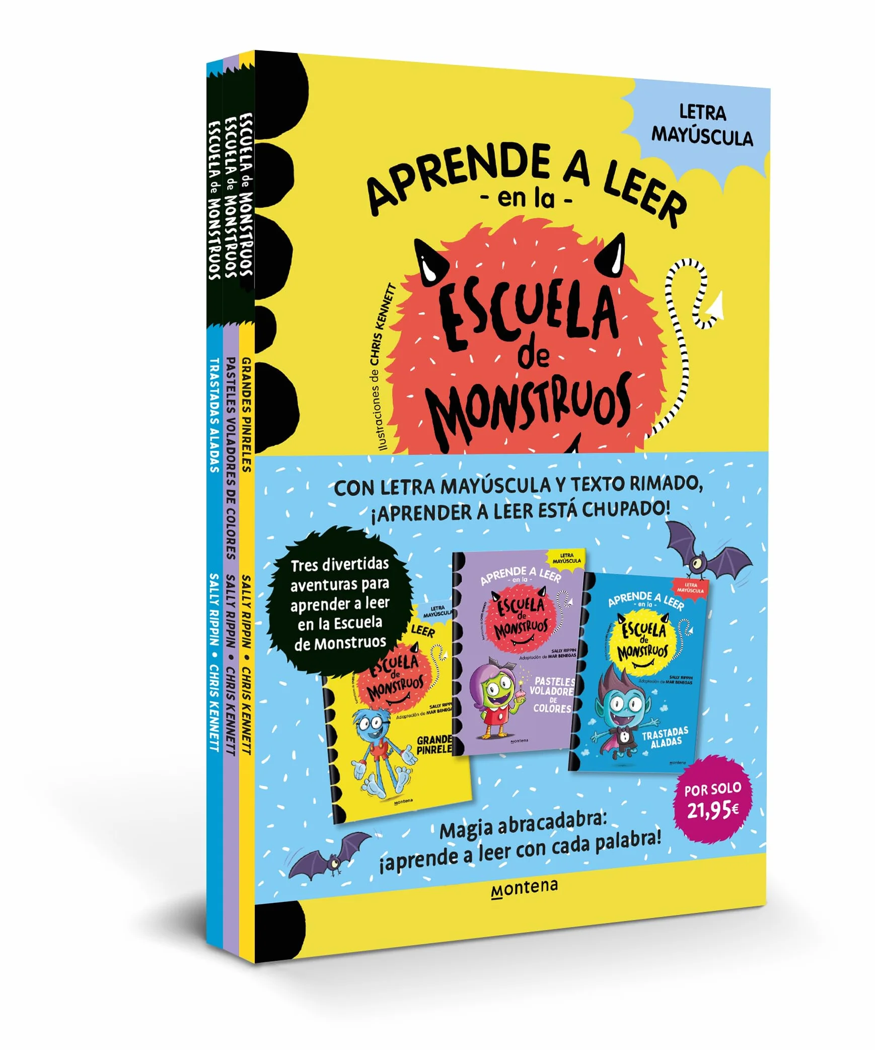Aprender a leer en la Escuela de Monstruos - Pack con los libros 4, 5 y 6: En letra MAYÚSCULA (libros para niños a partir de 5 años)