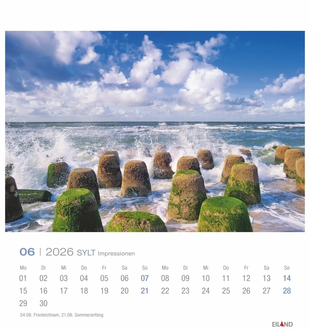 Sylt Impressionen Postkartenkalender 2026: Die schönsten Seiten der Insel, Fotokalender mit monatlichen Postkarten