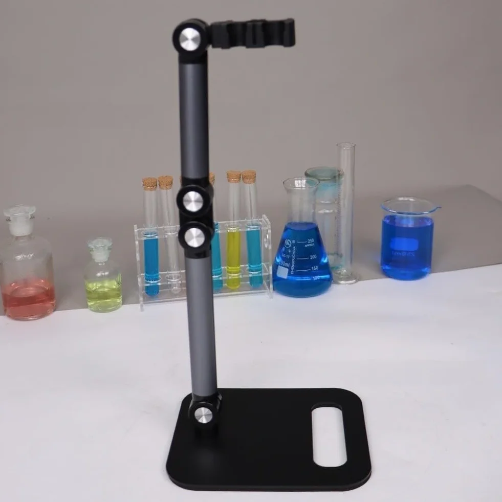 Regulowany uchwyt elektrody laboratoryjnej 30 cm stojak na ramię metalowa i plastikowa konstrukcja do eksperymentów naukowo-badawczych czarny