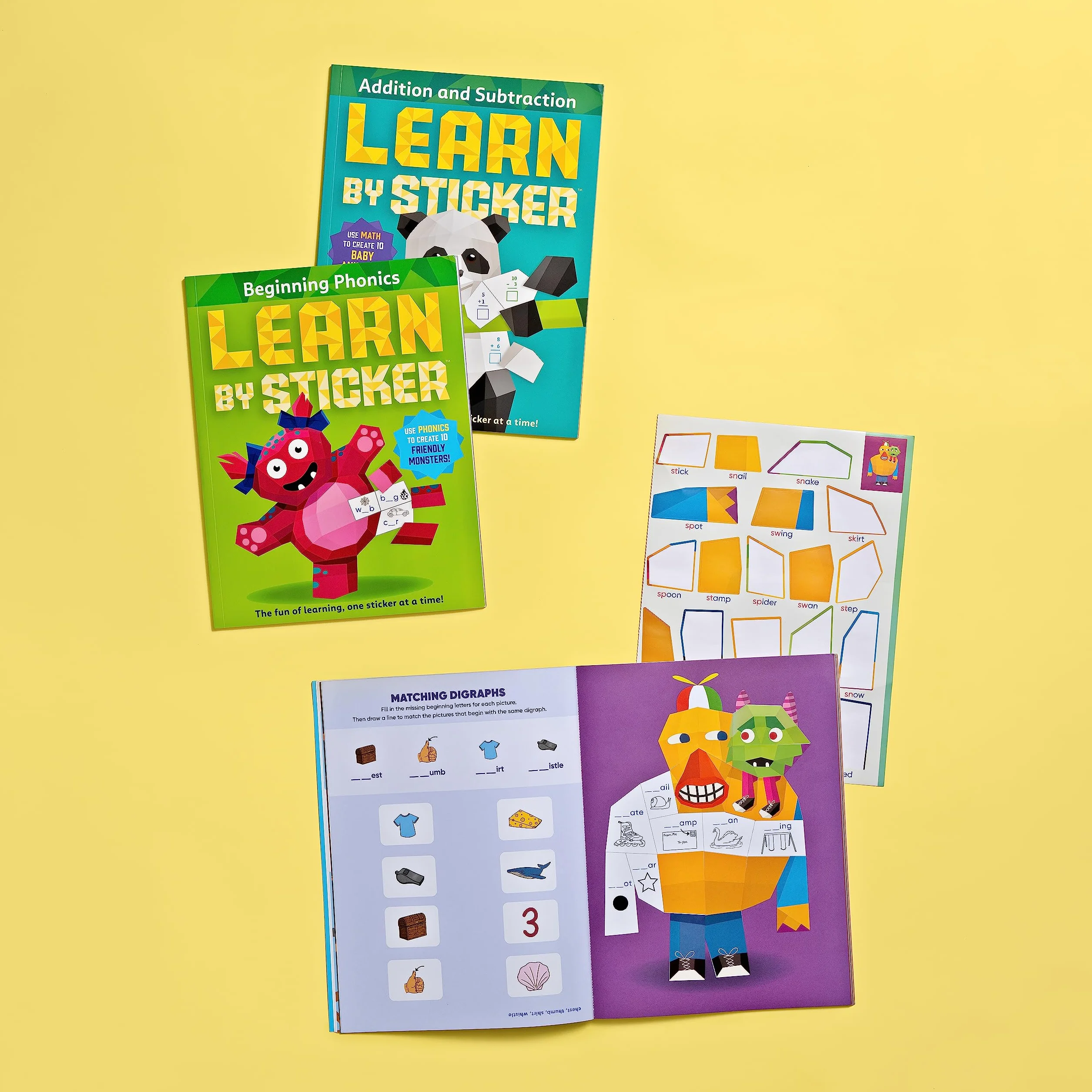 Learn by Sticker: Addition and Subtraction: Use Math to Create 10 Baby Animals!: 1