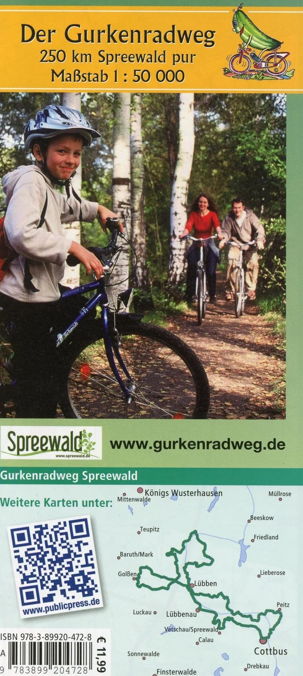 Gurkenradweg Spreewald 1 : 50 000: Leporello Radtourenkarte mit Ausflugszielen, Einkehr- & Freizeittipps, wetterfest, reissfest, abwischbar, GPS-genau